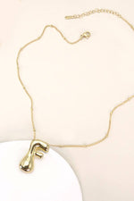 Bubble Balloon Initial Necklace - Gold