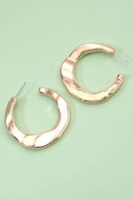 Irregular Light Hoop Earrings:  Gold