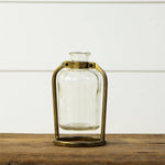 5.75" Brass and Glass Bud Vase