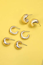 Bubbly Trio Mini Huggie Hoop Earring Set - Gold