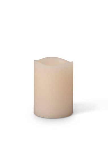 3x4" Bisque Glow Wick LED Candle w/ Timer
