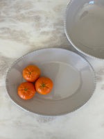 Beaded Oval Platter - White