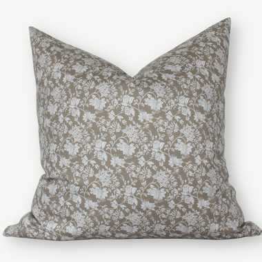 22x22 Olive Meridan Floral Pillow Cover