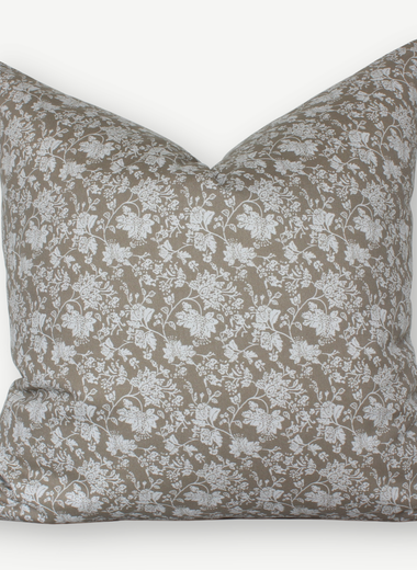 22x22 Olive Meridan Floral Pillow Cover