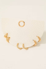 Textured Mini Hoop Earrings Set - Gold