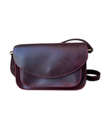 Genuine Leather Crossbody: Brown