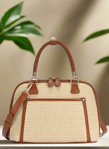 Zana Straw Crossbody Bag - Natural Tan