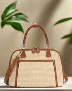 Zana Straw Satchel/Crossbody Bag - Natural Tan