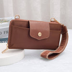 Mila Wallet Crossbody with Boho Wristlet - Cognac