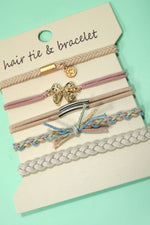 Boho Knot Bracelet and Hair Ties - Bow