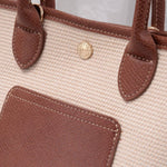 Ellie Straw Tote Crossbody Bag - Brown