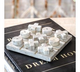Beige Marble Tic Tac Toe Game