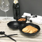 Black 3-Bowl Cluster Tray