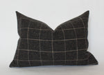 18x18 Black Plaid Windowpane Pillow Cover