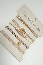 Boho Knot Bracelet and Hair Ties - Pink