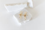 Daisy Gold Bow Hoop Earrings