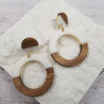 Wood & Resin Hoop Earrings