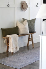 12x20 Beige with Black Stripe Pillow Cover