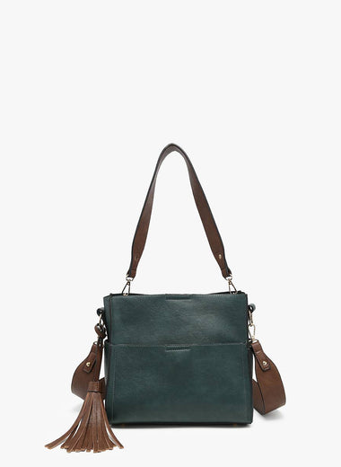 Lyla 2-in-1 Bucket Bag w/ Guitar Strap - Dark Forest Green