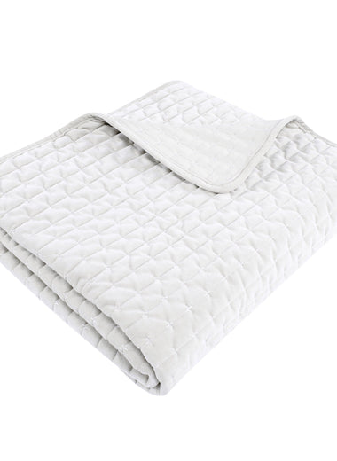 Velvet Stitch Quilted Throw - Off-White - 50 x 60"