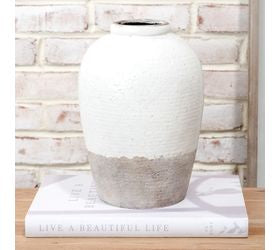 11" French White Vase