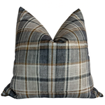 22x22 Ash Plaid Pillow Cover