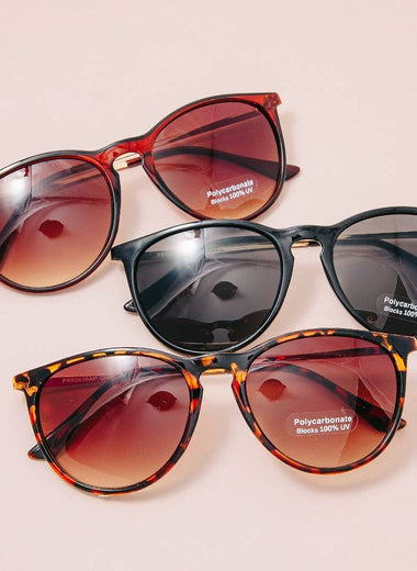 Round Frame Sunglasses with Metal Arms