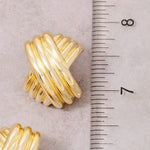 Hash Weave Hoop Earrings - Gold