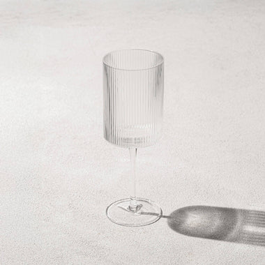 Malibu, Ribbed Wine Glass - Clear 17oz
