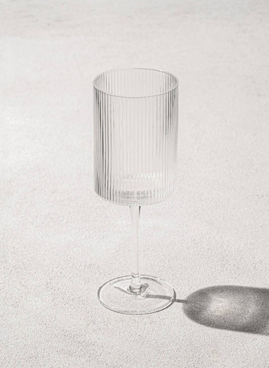 Malibu, Ribbed Wine Glass - Clear 17oz