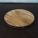 Studded Wood Lazy Susan