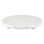 White Marble Footed Tray - 12"