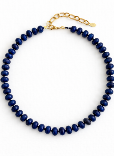 Refined Stone Bead Necklace – Lapis Blue
