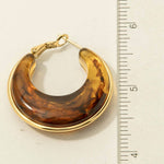 Gold Edge Graduated Acrylic Hoop Earrings - Ivory