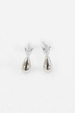 Droplet Stone Earrings | Silver