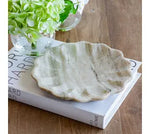 10" Beige Marble Petal Edge Tray