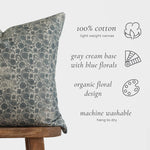 18x18 Gracie in Blue Pillow Cover