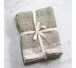 Olive Waffle Towels S/2