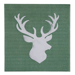 Paper Cocktail Napkins - Silver Foil Deer