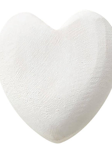 Small Wood Heart - White
