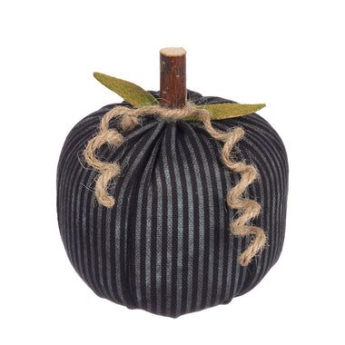 Medium Black Stripes Fabric Pumpkin