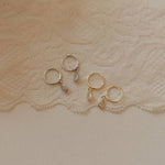 April Raindrop Dangle Hoops: Gold