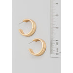 Silver Triple Layered Metallic Hoop Earrings