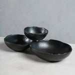 Black 3-Bowl Cluster Tray