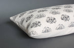 20x20 Cream and Charcoal Floral Pillow Cover
