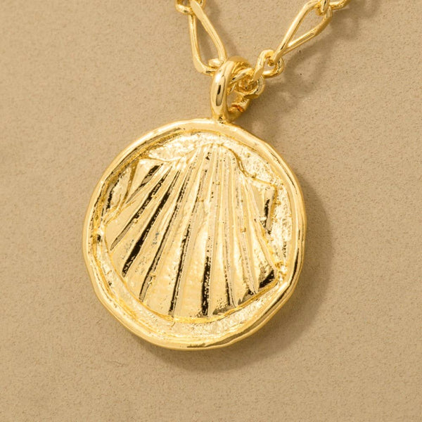 Clam Shell Coin Pendant Necklace - Gold – Linen & Clove