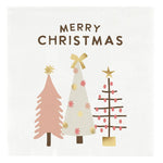 Ceramic Napkin Tray + Napkins - Blush Merry Christmas