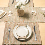 Set of 4 Jute & Sage Green Placemats
