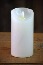 3x6" White Moving Flame LED Candle w/ Timer