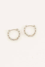 Silver Sparkle Huggie Earrings